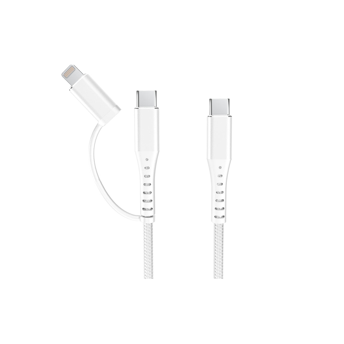 USB-C-auf-USB-C-Kabel mit Made for iPhone Lightning-Adapter