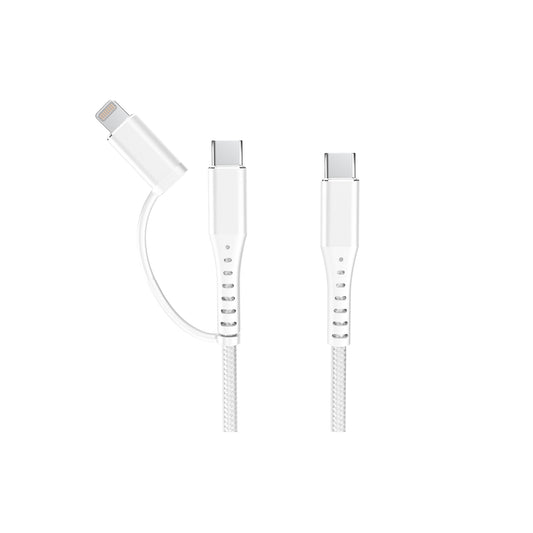 USB-C-auf-USB-C-Kabel mit Made for iPhone Lightning-Adapter